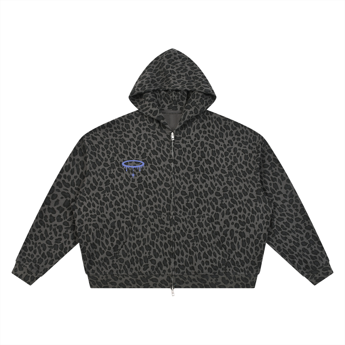 Purple Leopard Zip Up Hoodie