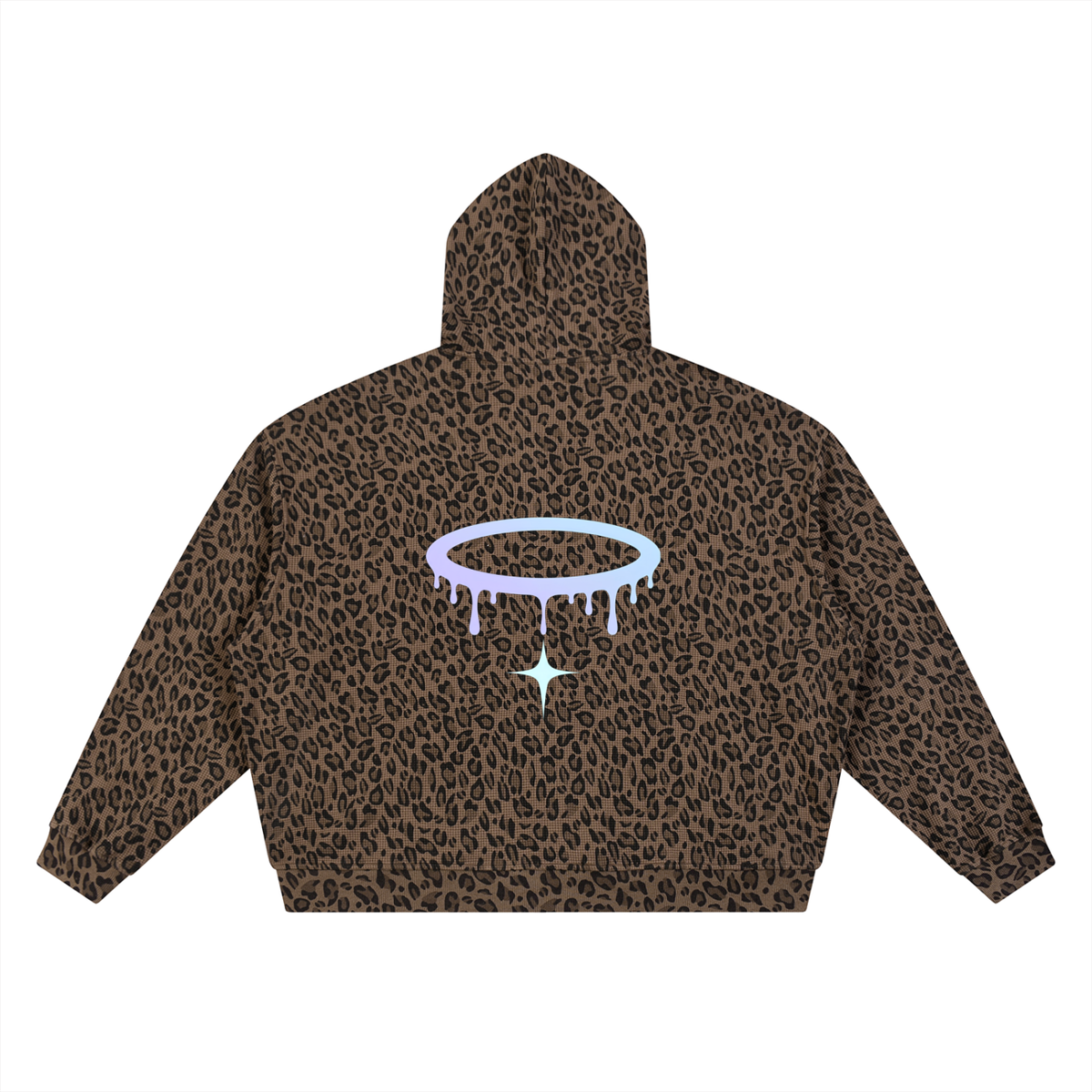 Blue Leopard Zip Up Hoodie